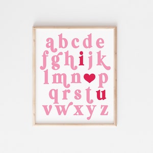 ABC ik hou van je Svg, Retro alfabet ik hou van je, Valentijnsdag Svg, alfabet SVG, gesneden bestand voor Cricut en silhouet