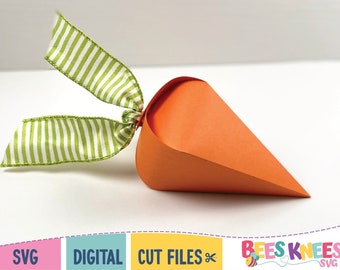 Carrot Treat Holder SVG Template, Easter Basket Gift DIY, Cricut or Silhouette Cut File