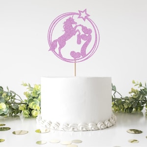 Licorne 7e anniversaire Cake Topper Svg, décorations de fête thème Licorne Svg, Cricut & Silhouette coupe fichiers
