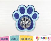 Dog Paw Dome Candy Holder Svg, Valentine's Day, DIY Party Favors Template Svg, Cricut Cut File