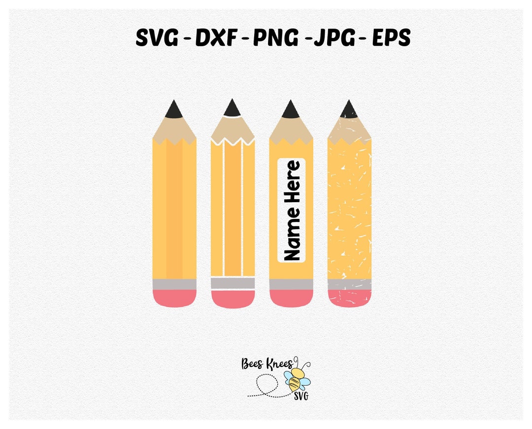 Pencil Svg, Teacher Gift Svg, Pencil Monogram Svg, Cricut Cut File - Etsy