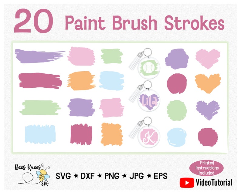 Paint Brush Strokes SVG, Paint Brush Svg, Background Svg, Keychain Svg, Cricut Cut File 