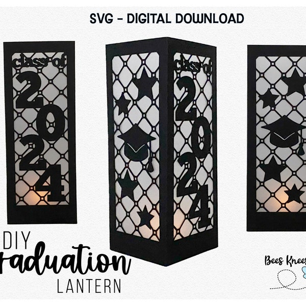 2024 Graduation Lantern Svg, Graduation Luminary Svg, Graduation Centerpiece Cut File, Graduation Class of 2024 Svg