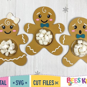 Gingerbread Dome Candy Holder Svg, Gingerbread Man Boy Girl Template SVG, Bitten Gingerbread, Cricut or Silhouette Cut File