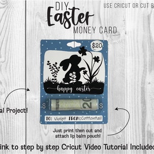 Printable Easter Money Card, Lip Balm Pouch Money Card, Easter Cash ...