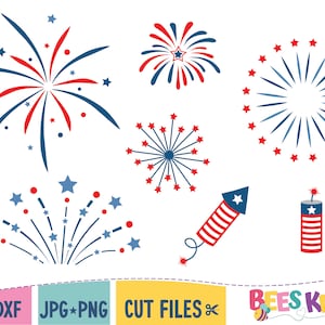 花火 SVG、7 月 4 日の花火、爆竹 SVG、Cricut および Silhouette 用のカット ファイル