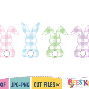 Karierter Osterhase SVG, Buffalo Plaid Bunny SVG, Ostern SVG, Hase Silhouette, Cricut & Silhouette Cut File