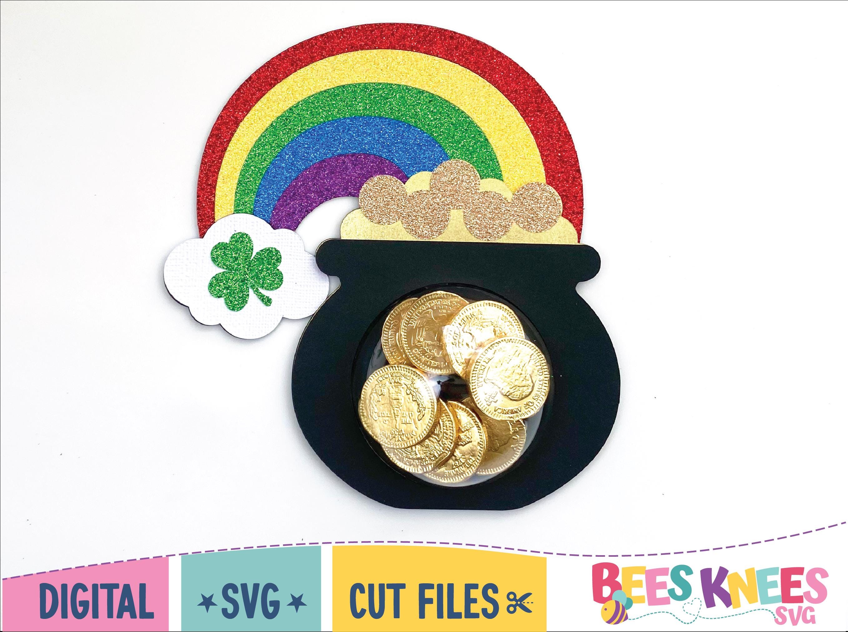 DIY Pot of Gold Dome Candy Holder Svg, St. Patrick's Day Candy Holder Template SVG, Cricut or Silhouette Cut File