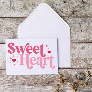 Sweet Heart Svg, Valentine's Day Svg, Retro Modern SVG, Cut File for ...