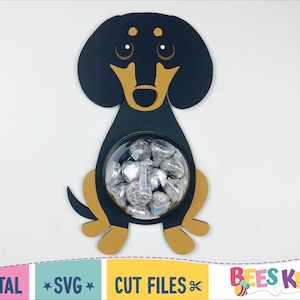 Dackel Hund Süßigkeiten Halter, Hund Süßigkeiten Halter Vorlage, DIY Weiner Hund Vorlage SVG, Cricut Cut Datei