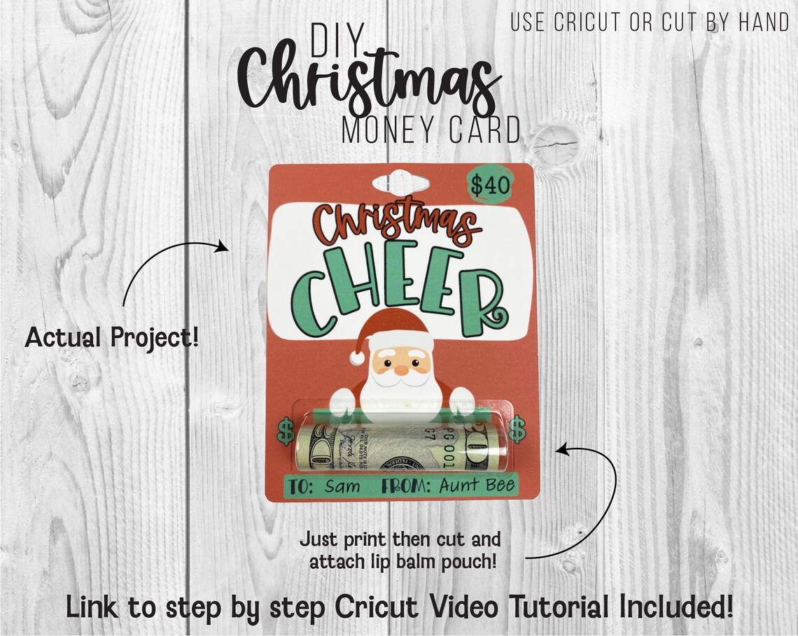 Printable Christmas Money Card Lip Balm Pouch Money Card - Etsy