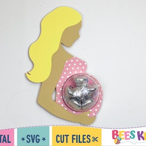 Porte-bonbons femme enceinte, modèle future maman, bricolage baby shower modèle SVG, fichier de coupe Cricut