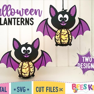 Szablon Bat Belly Lantern SVG, Latarnia na Halloween, DIY Luminary SVG, Cricut lub plik do cięcia sylwetki