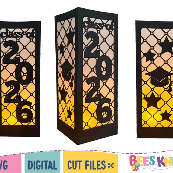 2026 Graduation Lantern SVG, DIY Centerpiece Cut File