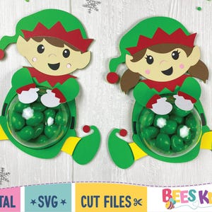 Elfen Süßigkeiten Halter, Weihnachts Süßigkeiten Halter Vorlage, DIY Jungen und Mädchen Elfen Vorlage SVG, Cricut Cut Datei