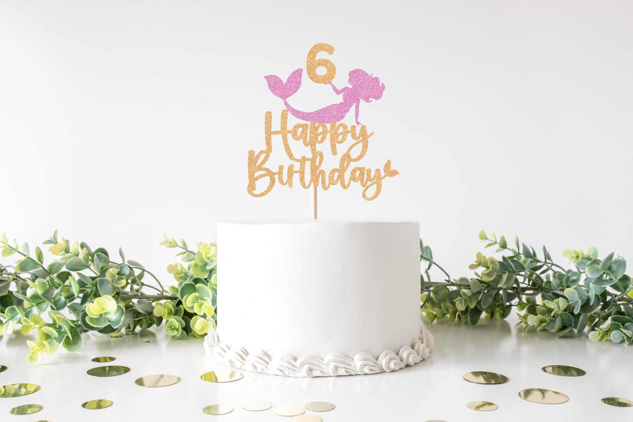 Meerjungfrau 6. Geburtstag Dekoration Set – Mit Banner, Luftballons, Cake Toppers, Für Mädchen-Party