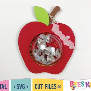 Apple Dome Candy Holder, Teacher Appreciation Candy Holder Template, Back to School DIY, Cricut Cut File