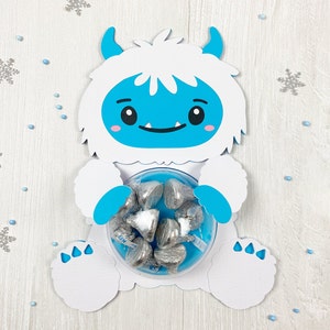 Yeti Candy Holder, Christmas Candy Holder Template, DIY Winter Snow Monster SVG, Cricut Cut File