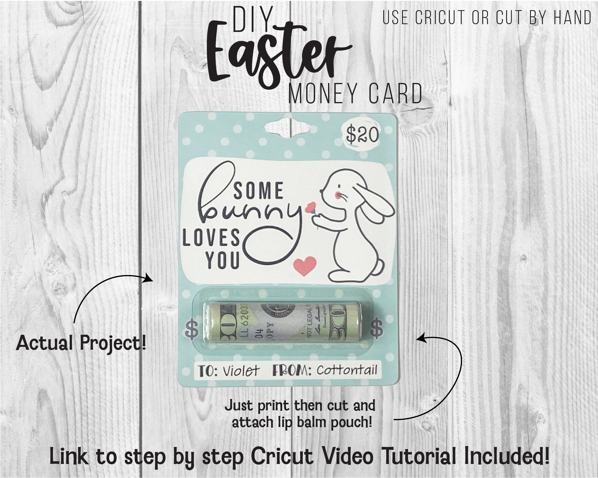Printable Easter Money Card Lip Balm Pouch Money Card Easter - Etsy