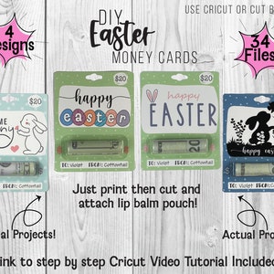 Printable Easter Money Card Template Bundle, Easter Lip Balm Pouch ...