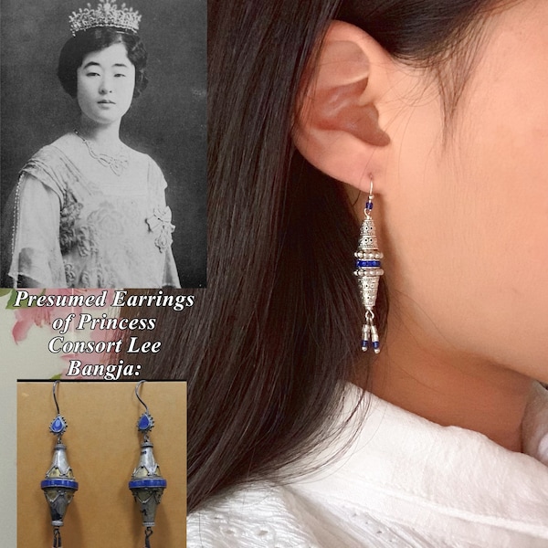 Handmade Korean Earrings Inspired From Princess Consort Lee Bangja's Earrings Of The Late Joseon Dynasty