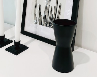 Matte Black Vase, Geometric Vase, Friend Holiday Gift, Home Table Decor, Console Decor, Mantle Decor, Dining Table Decor, Tabletop Decor