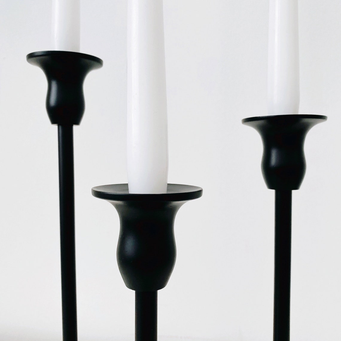 Matte Black Candle Holders Set of 3 for Taper Candles Mantle Etsy