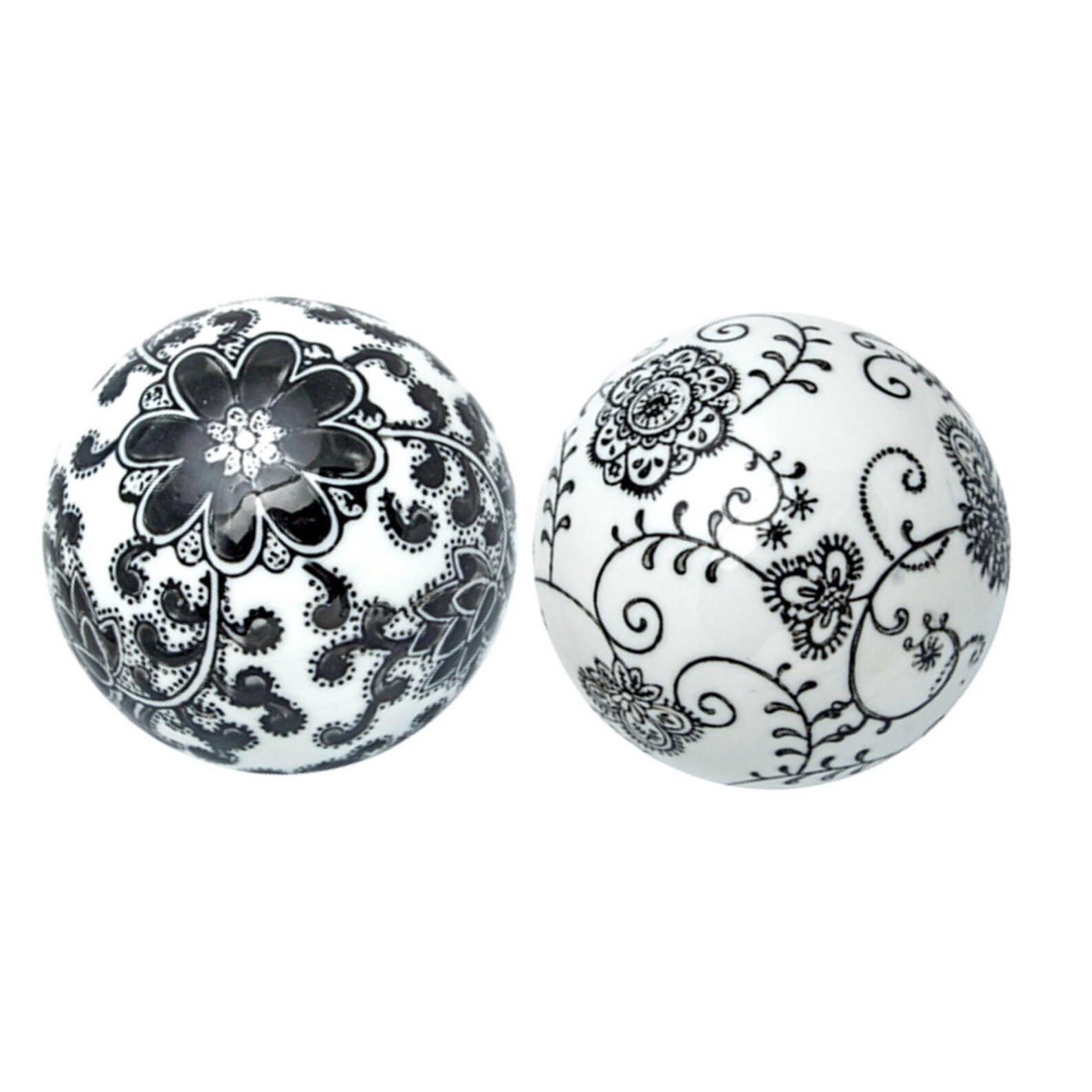 White & Black Ceramic Balls Set Silver Decorative Balls for Etsy