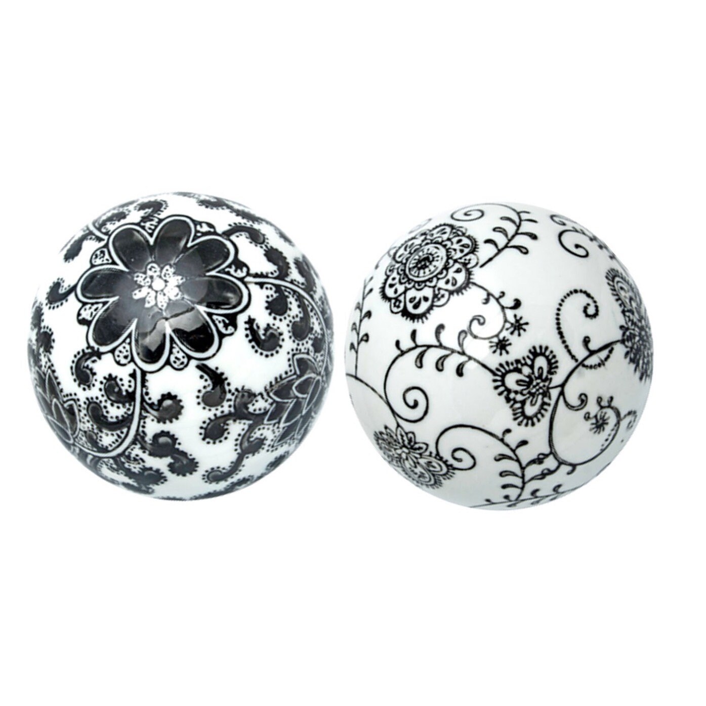 White & Black Ceramic Balls Set Silver Decorative Balls for Etsy