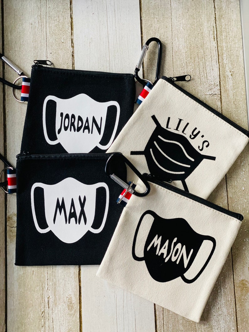 Face Mask Bag Personalized Mask Storage bag Mask Holder Back to School Face Mask Storage Mask Pouch Mask carrying case