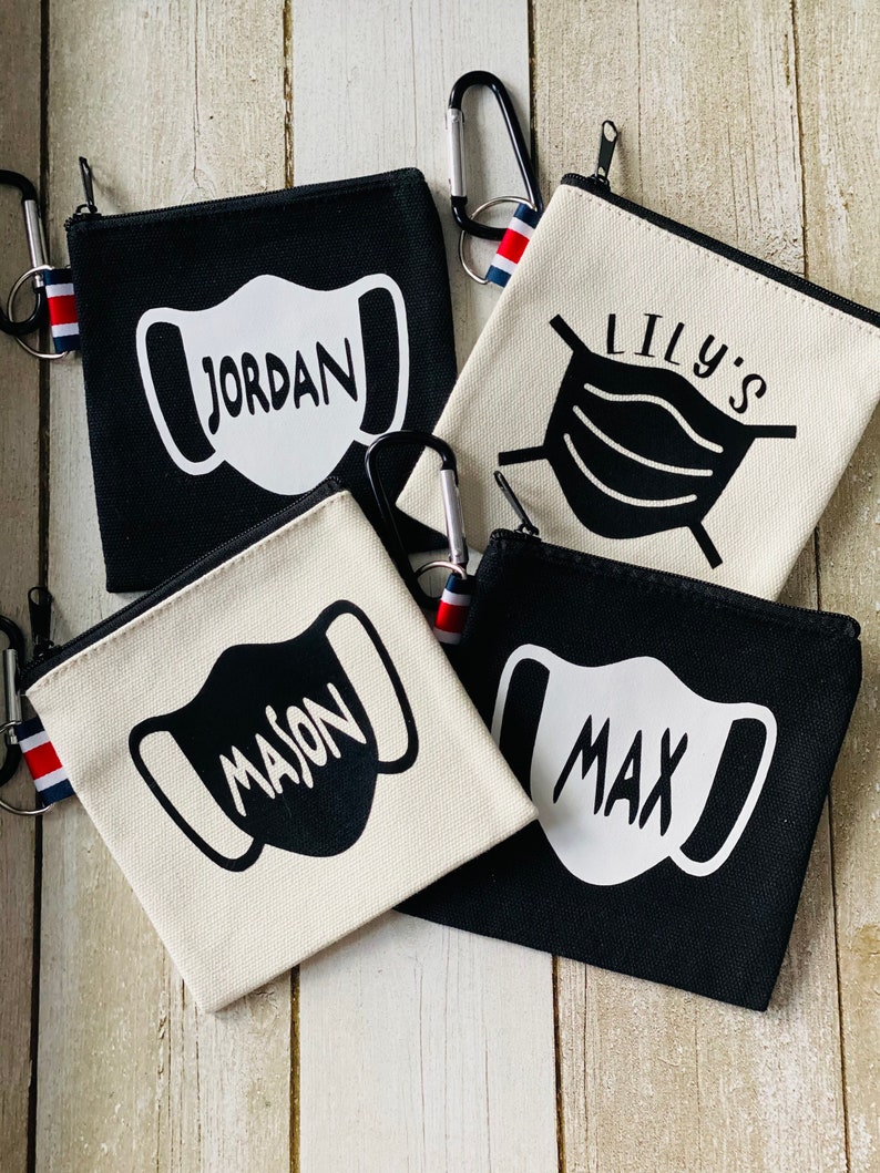 Face Mask Bag Personalized Mask Storage bag Mask Holder Back to School Face Mask Storage Mask Pouch Mask carrying case