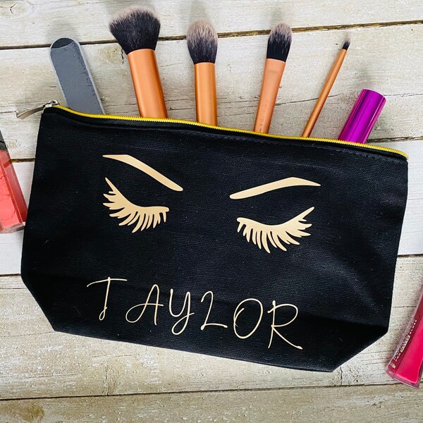 Personalized Cosmetic Bag, Make Up Pouch, Toiletry Bag, Custom Bridesmaids gift, Teen or Tween Girl Gift, Make Up Organizer