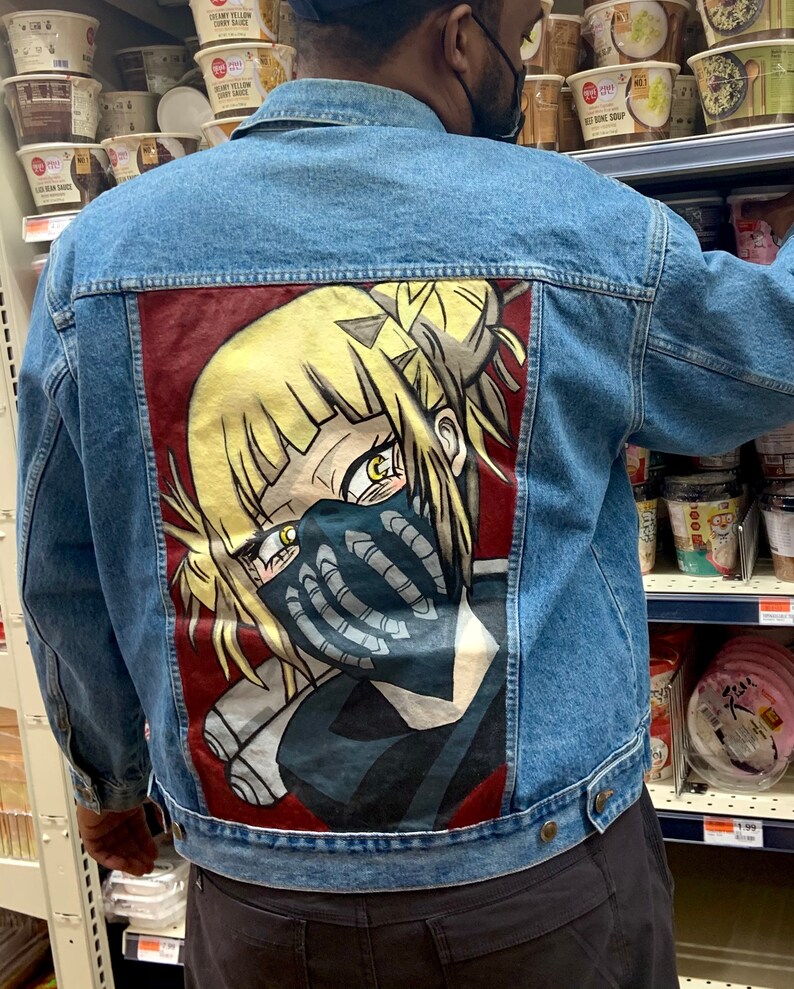 My Hero Academia jacket custom denim painted denim jacket Himiko Toga jacket My Hero Academia