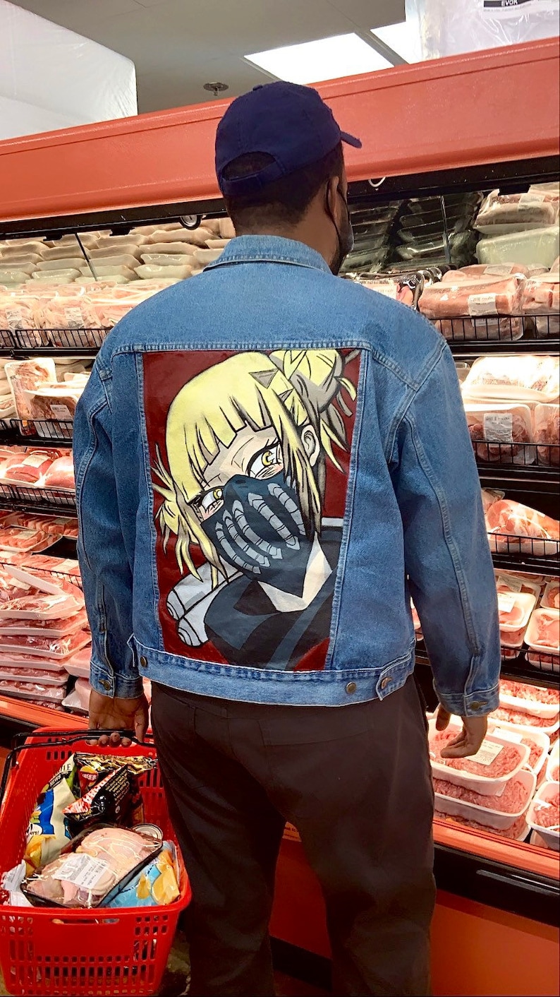 My Hero Academia jacket custom denim painted denim jacket Himiko Toga jacket My Hero Academia