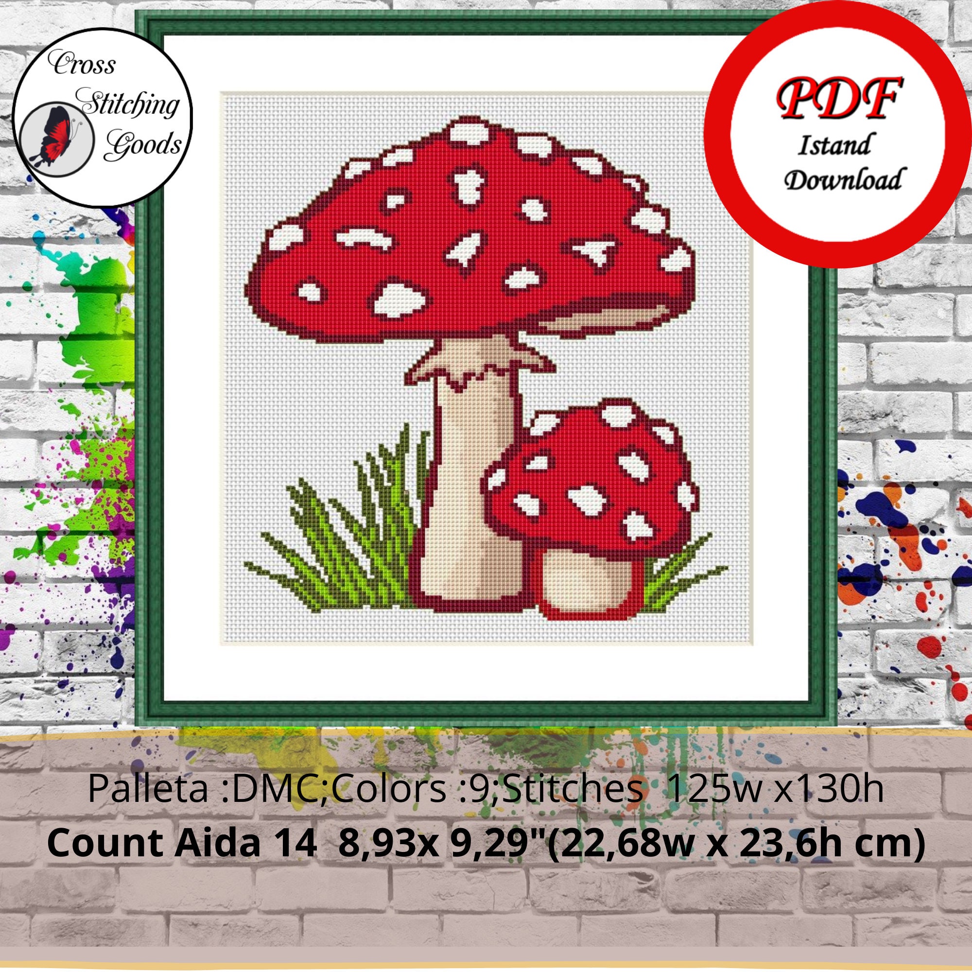 Mushrooms Cross Stitch cross Stitch Kit Mushroomseasy Etsy