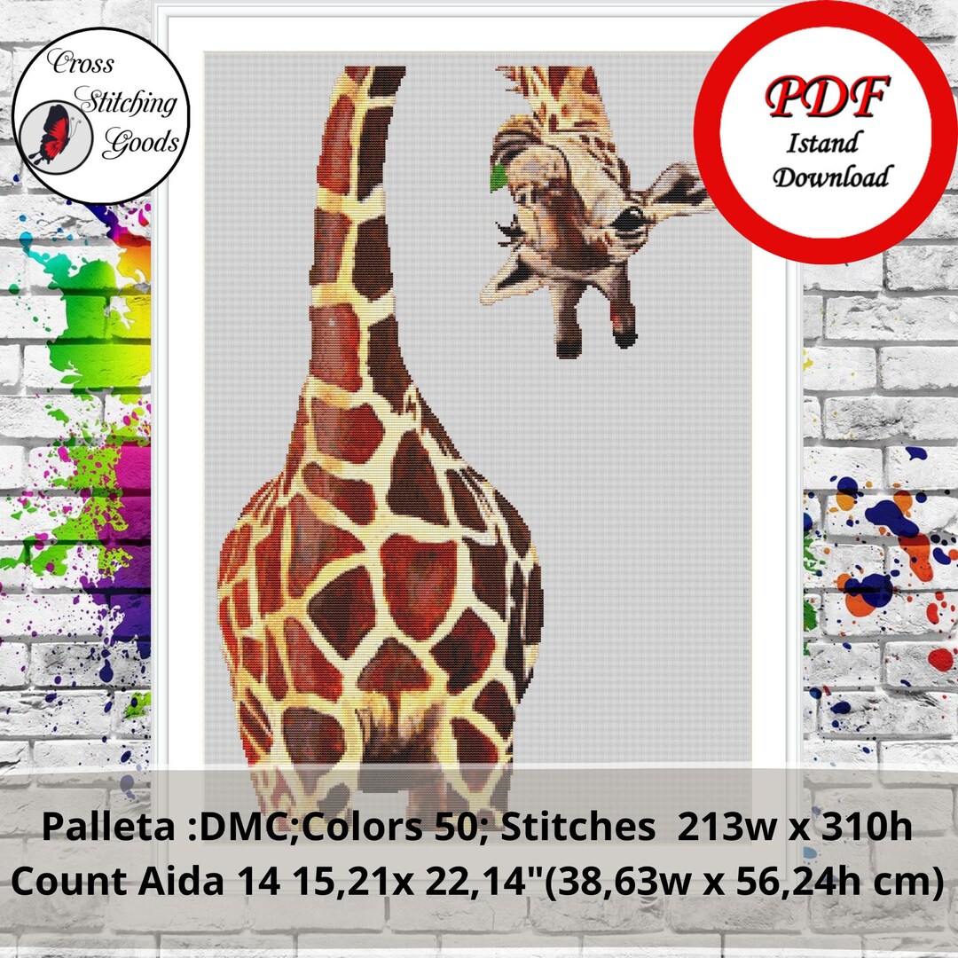 Giraffe Cross Stitch Pattern , Modern Cross Stitch Pattern PDF - Etsy