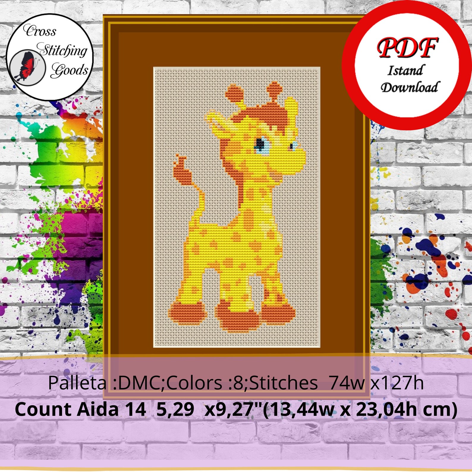 Cute Giraffe Cross Stitch Pattern - Etsy