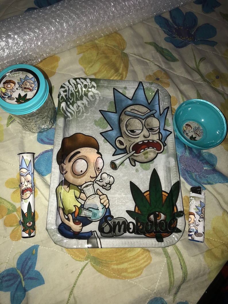 Rick & Morty Rolling Tray Set Etsy Rick & Morty Rolling Tray Set Etsy