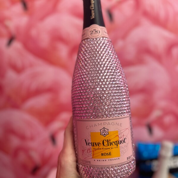 Bling Veuve Bottle , Rhinestone Champagne Bottle , Custom Veuve Champagne