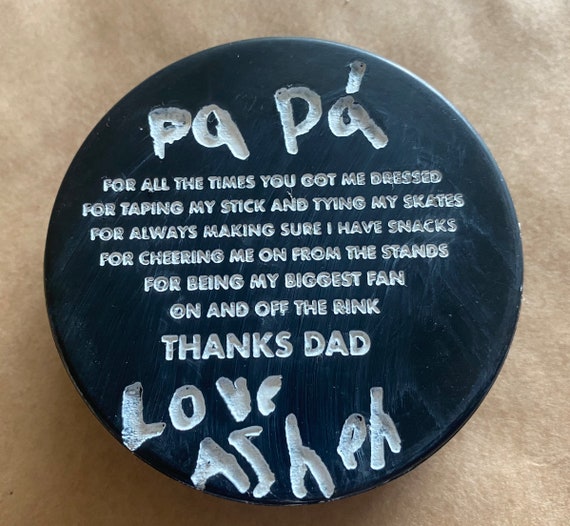 Father's Day Hockey Puck|Thanks Dad|Hockey Gifts|Mites|Squirts|Junior|Appreciation
