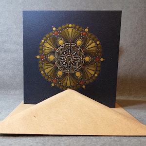 mandala met gouden stippen - handgemaakt - metallic en parelmoer