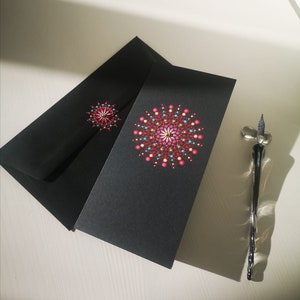 elegante handgemachte Grußkarte - zartes Mandala-Muster - für jeden Anlass
