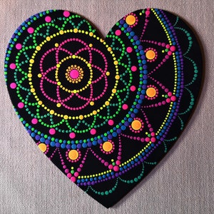 Neon Mandala Heart - Etsy
