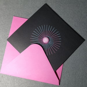 dot mandala kaart - handgeschilderd - spiraalvormige stippen ontwerp - eenvoudige verjaardagskaart - mooi en delicaat
