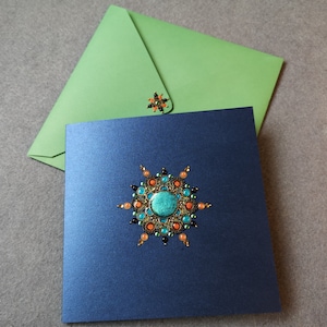 mandala de joias - inspiração marroquina - cartão de felicitações feito à mão