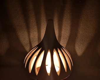 handmade ceramic lanterns - natural clay- incised pattern