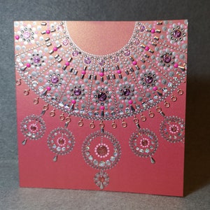 salmone rosa punto mandala card - dipinto a mano - design bigiotteria