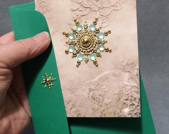 karta z mandalą w stylu vintage - inspirowana skandynawią - warstwowe tekstury