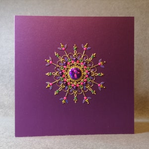 mandala gioiello fatto a mano - biglietto di auguri - grazioso e delicato