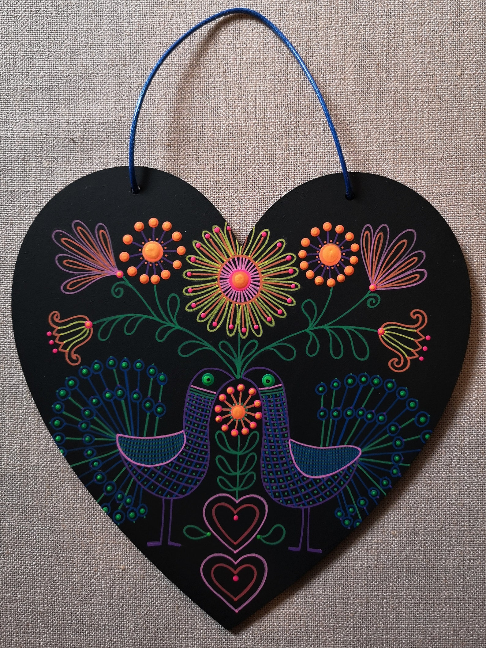 Peacock Folkart Etsy